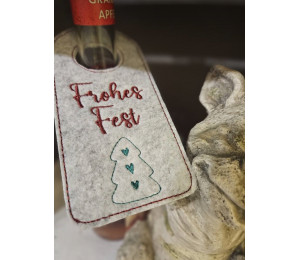 2€ ZUSATZTÜRCHEN 3. Dezember - Stickserie - 12 ITH Flaschenanhänger Vol. 3